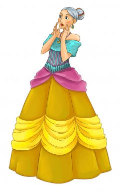 çizgi film genç prenses - güzel kadın / illüstrasyon çocuklar için