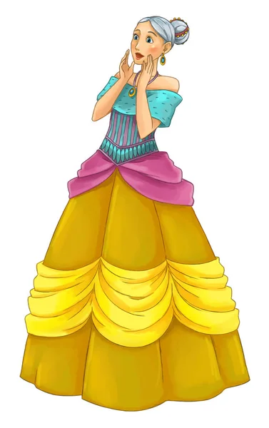 Cartoon Junge Prinzessin Schöne Frau Illustration Für Kinder — Stockfoto