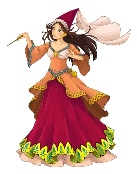 çizgi film genç prenses - güzel kadın / illüstrasyon çocuklar için