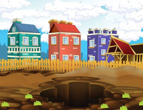 Cartoon Scen För Byggnadsplats För Olika Användning Illustration För Barn — Stockfoto