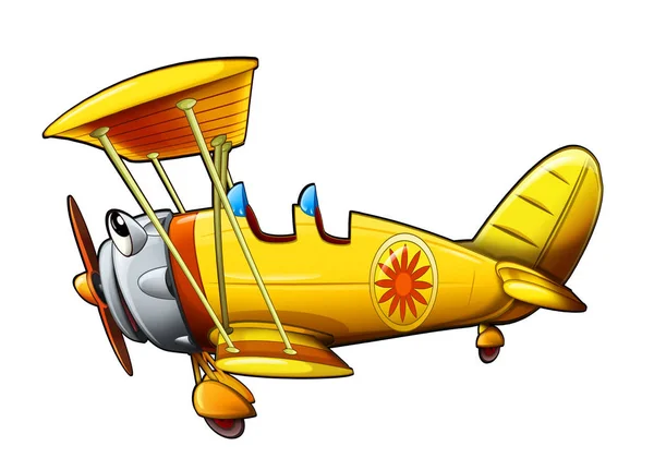 Dessin Animé Scène Vieux Style Avion Sourire Illustration Pour Les — Photo