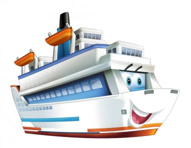 mutlu feribot - illüstrasyon çocuklar için çizgi film sahne