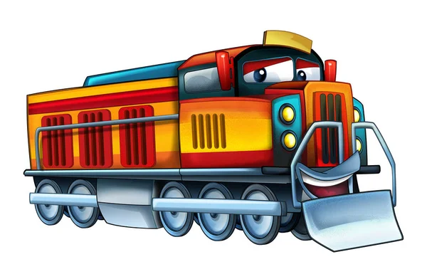 cartoon happy looking train - illustration for children