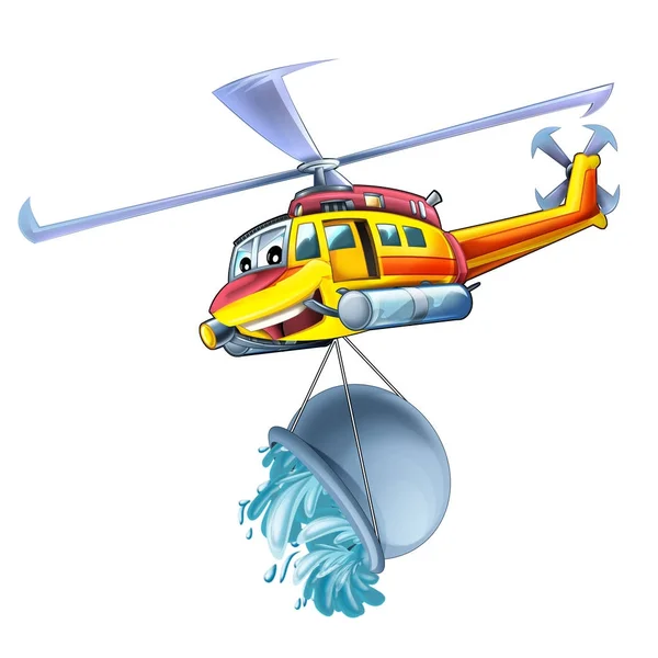 Desenhos Animados Engraçado Procurando Helicóptero Ilustração Para Crianças — Fotografia de Stock