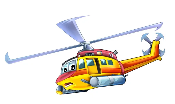 Cartoon Funny Looking Helicopter Illustration Children — Stock Photo, Image