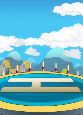 çizgi film sahne için farklı kullanım - helikopter-resim için yer çocuklar için açılış