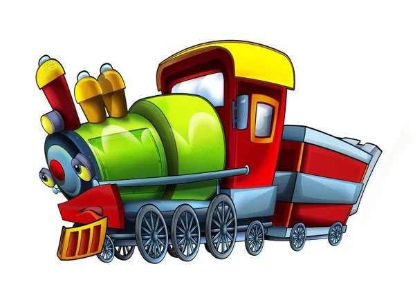 cartoon happy locomotive - illustration for children