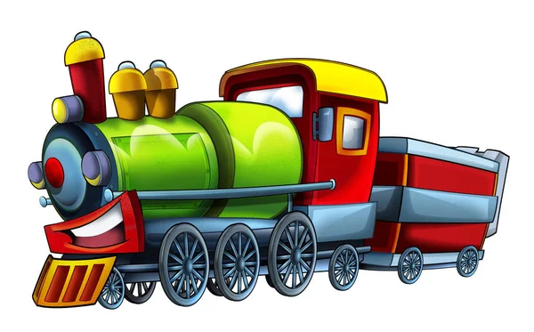 Cartone Animato Locomotiva Felice Illustrazione Bambini — Foto Stock