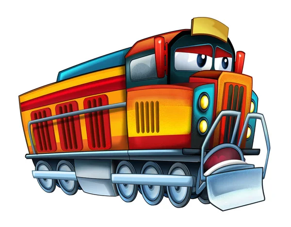 Cartoon Happy Looking Train Illustration Children — Stock Photo, Image