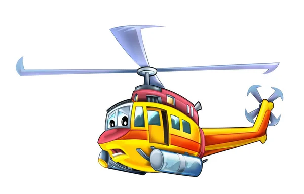 Karikatür Komik Görünümlü Helikopter Illüstrasyon Çocuklar Için — Stok fotoğraf