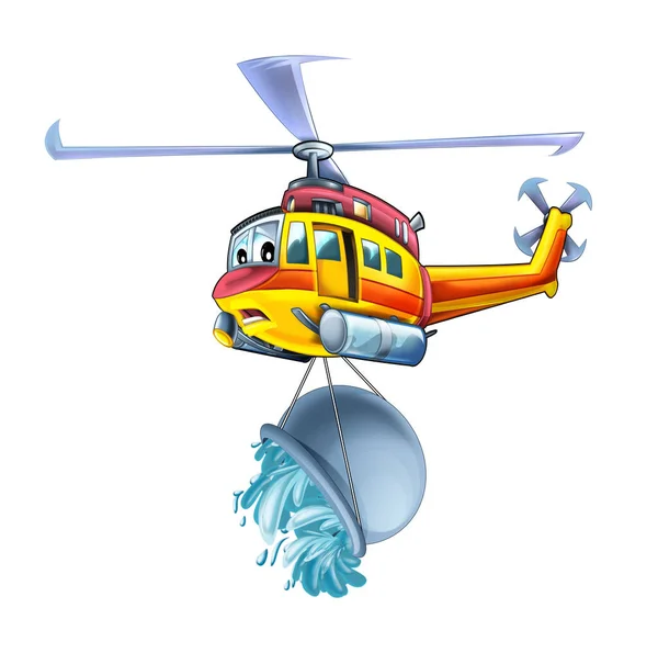 Cartoon Funny Looking Helicopter Illustration Children — Stock Photo, Image