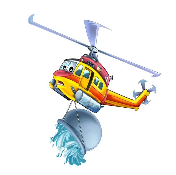 Мультфильм Смешной Вертолет Иллюстрация Детей — стоковое фото
