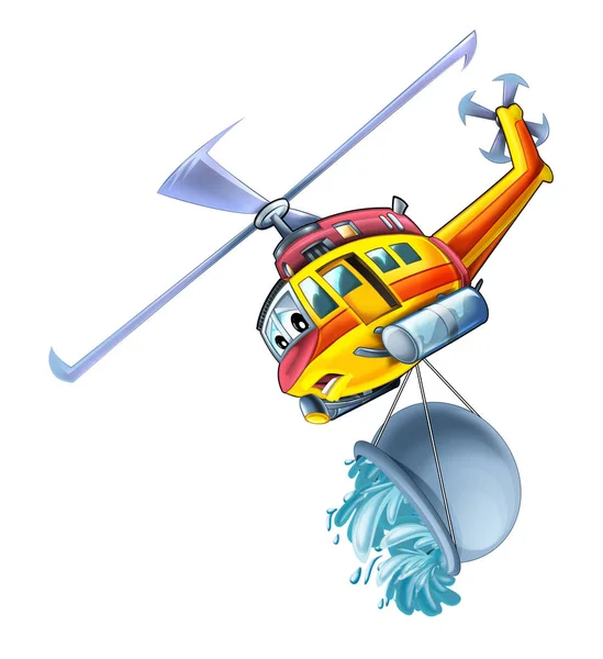 Cartoon Funny Looking Helicopter Illustration Children — Stock Photo, Image