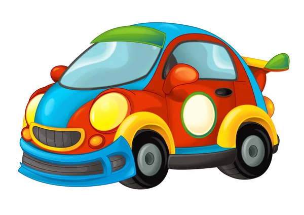 cartoon funny looking car - illustration for children