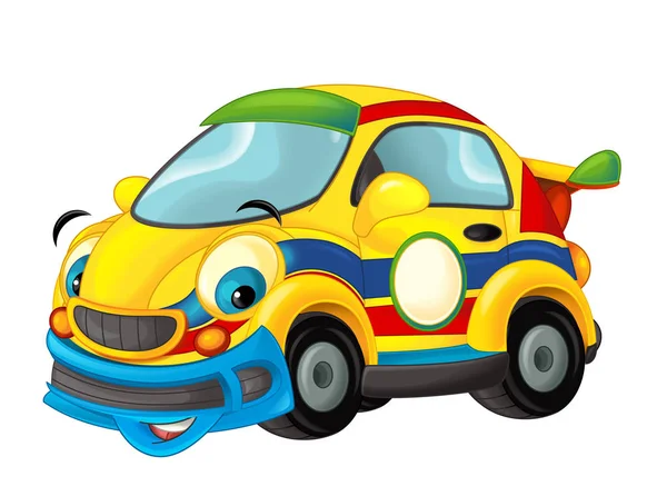 Cartoon Funny Looking Sports Car Illustration Children — Stock Photo, Image