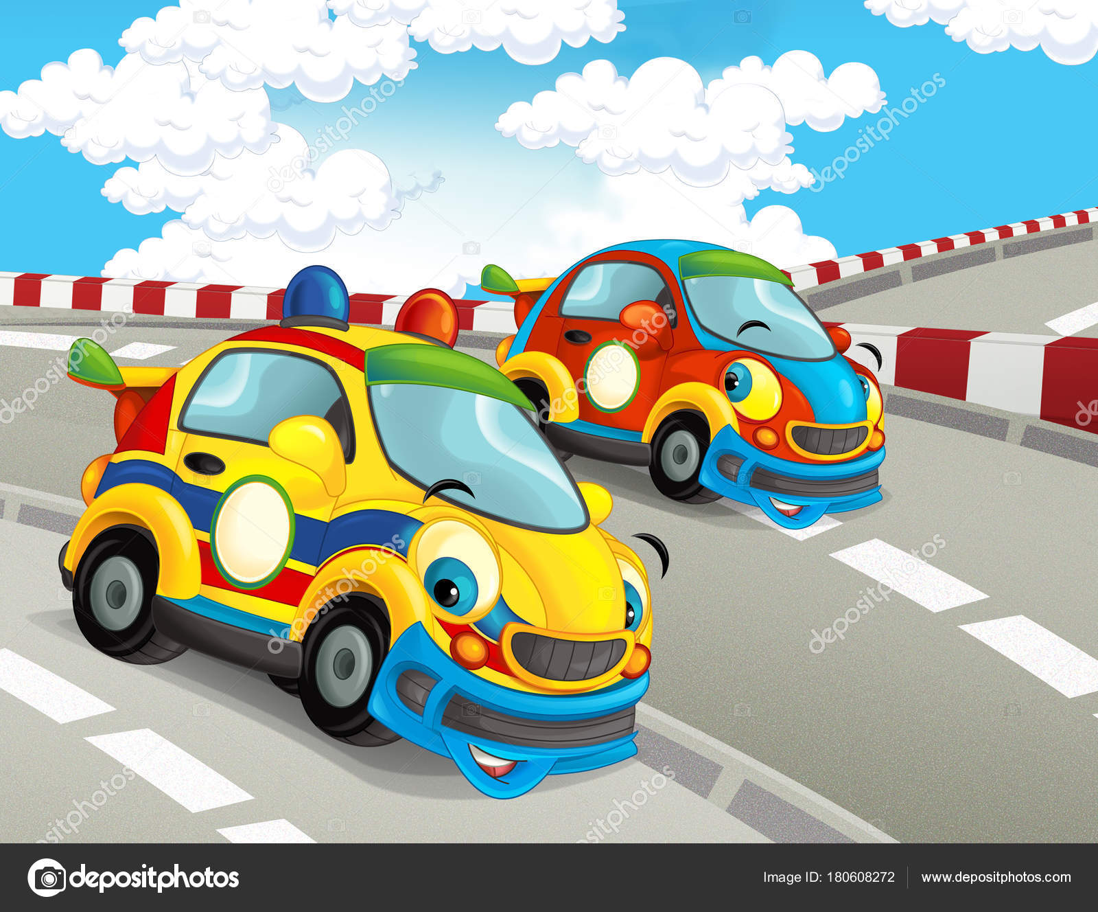 Criança Engraçada Dirigindo Carro De Corrida Imagem de Stock