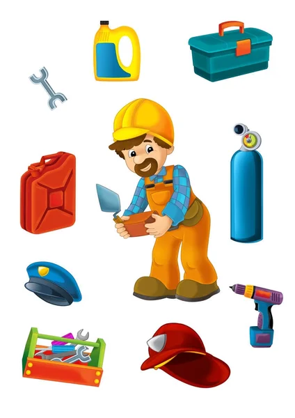 Cartoon Mechanic Different Elements Match Illustration Game Children — Stock Photo, Image