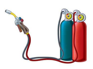 kaynak araçları beyaz arka planda - illüstrasyon çocuklar için çizgi film