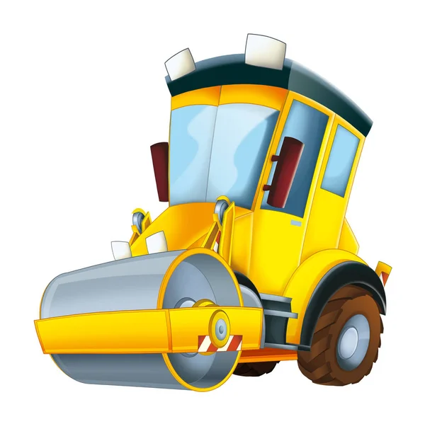 Cartoon Road Roller White Background Illustration Children — Stock Photo, Image