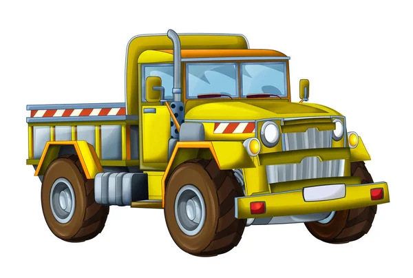 Desenho Animado Caminhão Local Construção Feliz Engraçado Fundo Branco Veículo — Fotografia de Stock