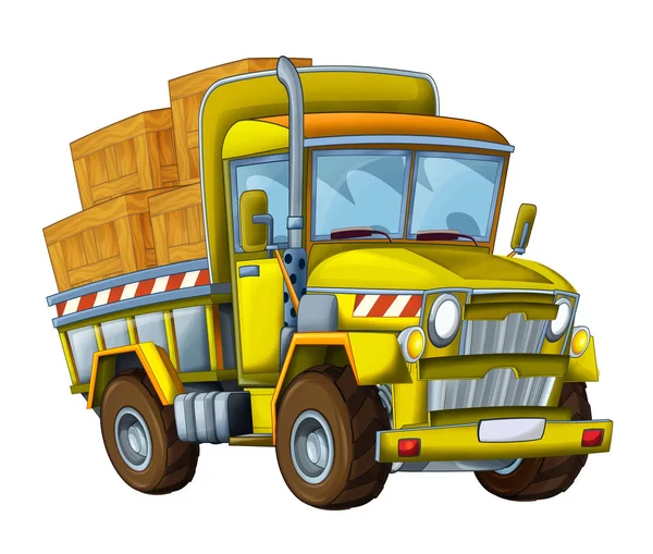 Cartoon Construction Site Car Cargo Illustration Children — Stock Photo, Image