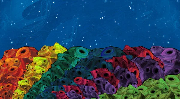 Мультфильм Космос Поверхность Некоего Астероида Астрономия Детей Иллюстрация Детей — стоковое фото