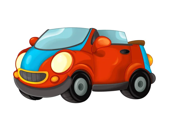 Desenho Animado Engraçado Olhando Carro Esporte Illustation Para Crianças — Fotografia de Stock