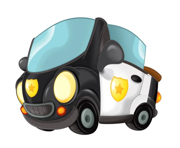 Cartoon Polizeiauto Cabriolet Auf Weißem Hintergrund Illustration Für Kinder — Stockfoto