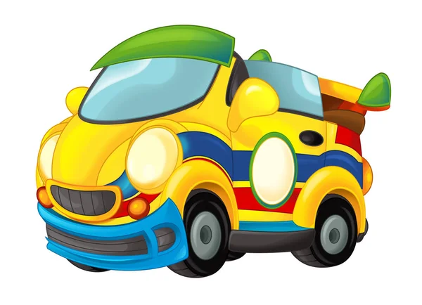 Cartoon Lustig Aussehender Sportwagen Illustration Für Kinder — Stockfoto