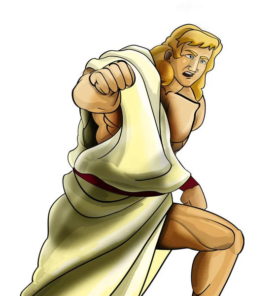 Zeichentrickszene Mit Römischer Oder Griechischer Antike Auf Weißem Hintergrund Illustration — Stockfoto