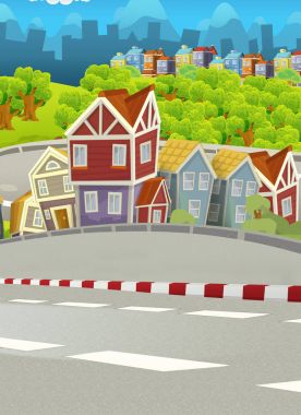 bazı şehir içinde belgili tanımlık geçmiş - illüstrasyon çocuklar için çizgi film sahne