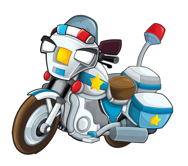 Cartoon Police Motorbike White Background Illustration Children — Stock Photo, Image