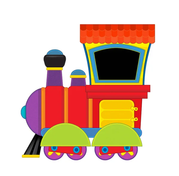 Γελοιογραφία αστείο αναζητούν τρένο ατμού σε λευκό φόντο - εικονογράφηση για τα παιδιά — Φωτογραφία Αρχείου