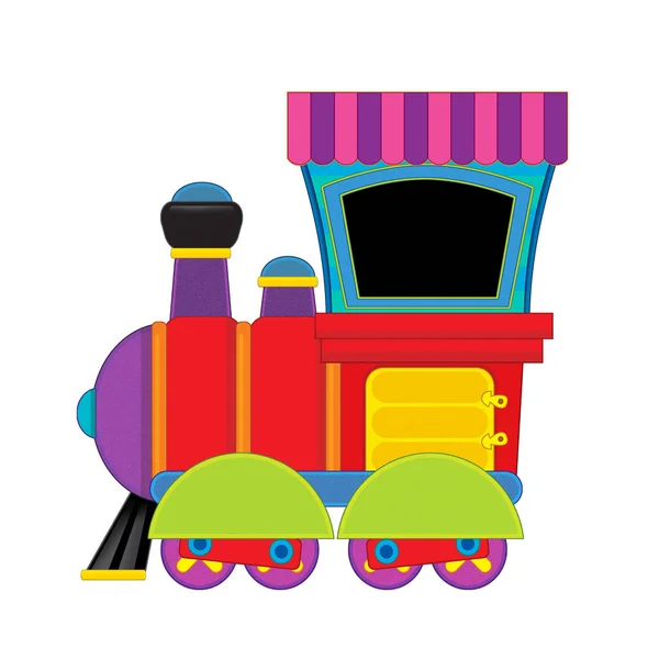 Cartoon funny looking steam train on white background - illustration for children — Stockfoto