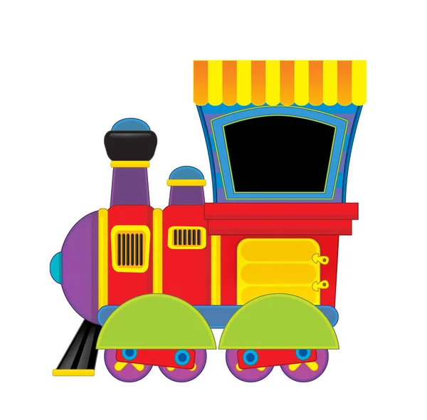 Cartoon funny looking steam train on white background - illustration for children — Stock Photo, Image