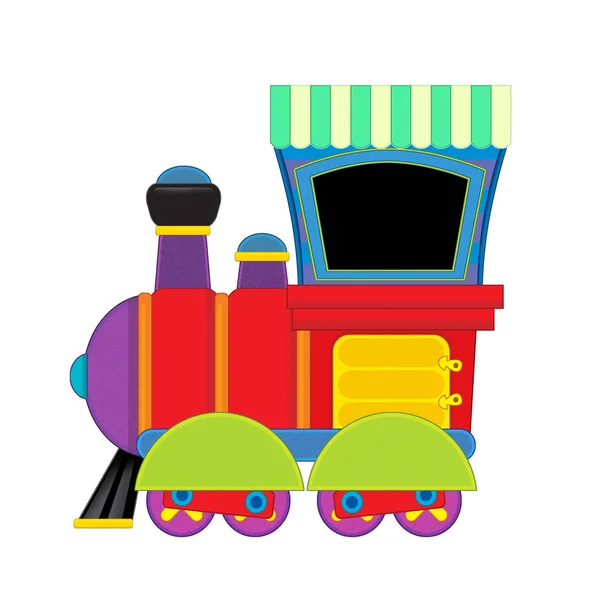 Dessin animé drôle train à vapeur sur fond blanc illustration pour les enfants — Photo