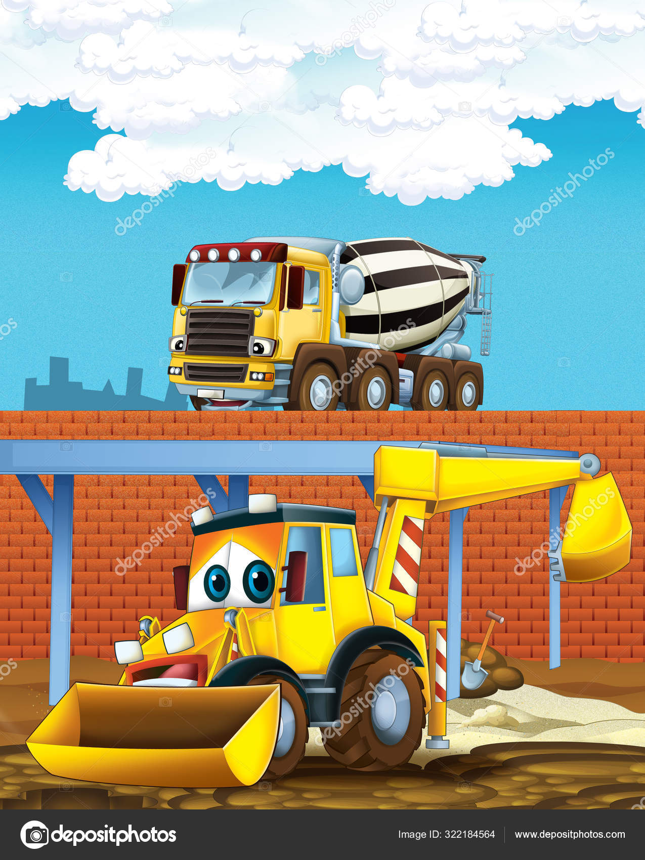 Vector Illustration With Cartoon Flat Industrial Excavator. Vector Construction  Equipment. Mining Flat Transportation. Heavy Machinery Object. Isolated  Excavator On White Background. Children Toy Royalty Free SVG, Cliparts,  Vectors, and Stock ..., image size:1275x1700
