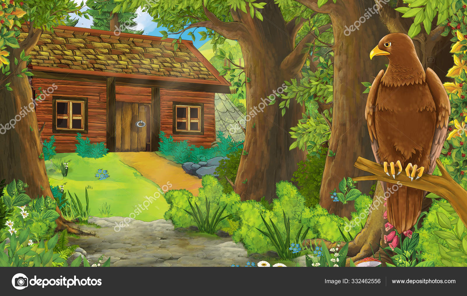 Cartoon Scene With Bird Eagle With Mountains And Valley With Far Stock Photo Image By C Illustrator Hft Cartoon Scene With Bird Eagle With Mountains And Valley With Far Stock Photo Image By C Illustrator Hft