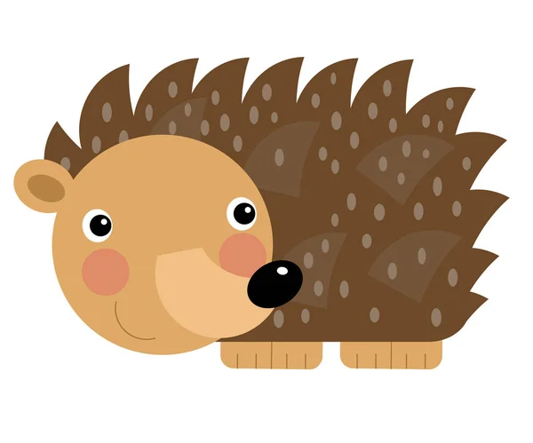Kreslená scéna s veselým ježkem na bílém pozadí III — Stock fotografie