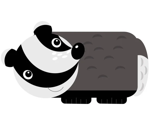 Cartoon scene with cheerful badger on the white background illus — Stock Photo, Image