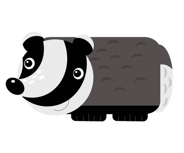 Cartoon scene with cheerful badger on the white background illus — Stockfoto