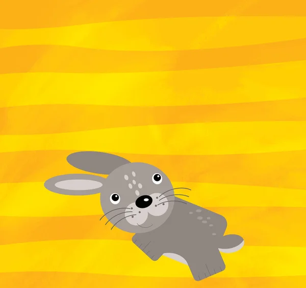 Tegnefilm med dyreharer på gule striper – stockfoto