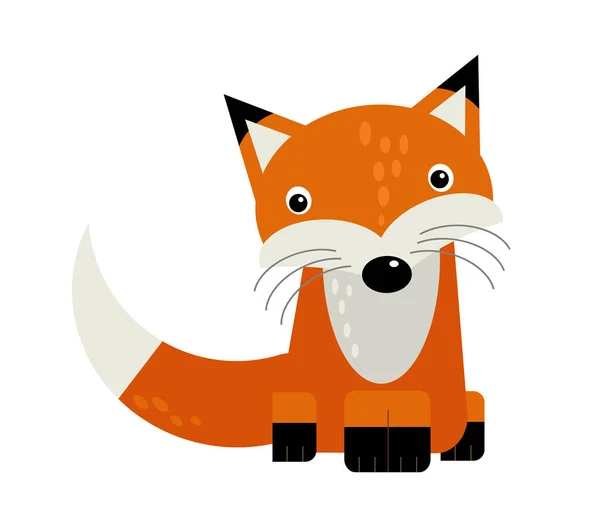 Cartoon scene with wild animal fox on white background illustration — 스톡 사진