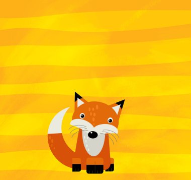 Sarı çizgili vahşi tilki resimli çizgi film sahnesi