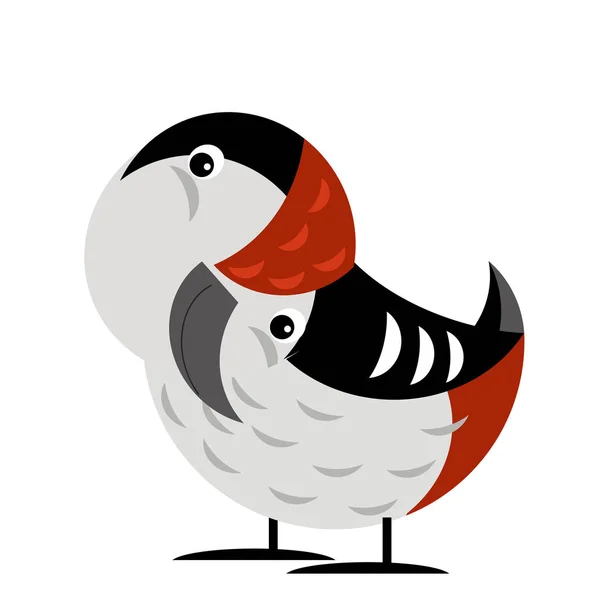 Escena de dibujos animados con pájaro carpintero sobre fondo blanco ilustración —  Fotos de Stock