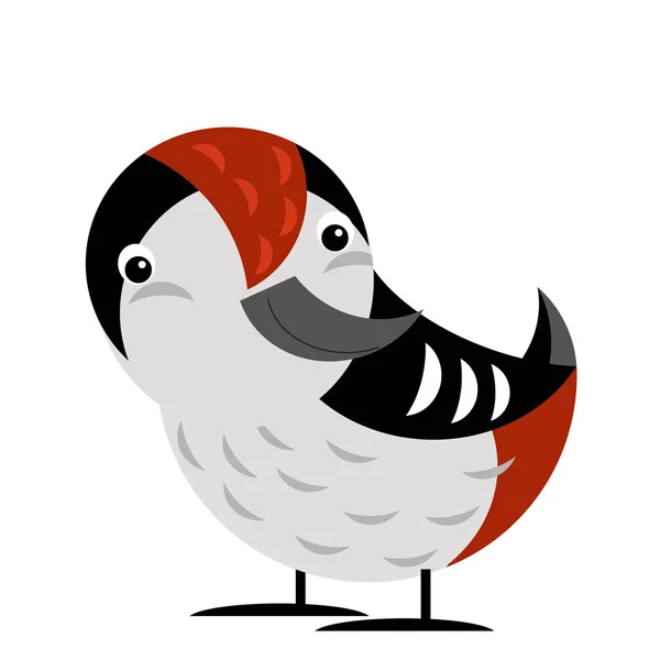 Cartoon-Szene mit Specht Vogel auf weißem Hintergrund Illustration — Stockfoto