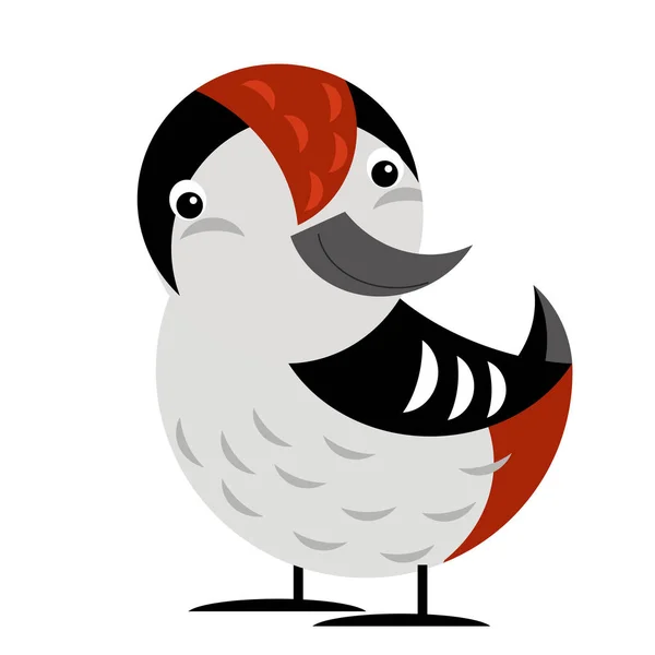 Tecknad scen med hackspett fågel på vit bakgrund illustration — Stockfoto