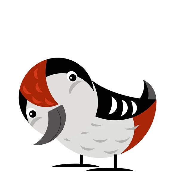 Tecknad scen med hackspett fågel på vit bakgrund illustration — Stockfoto