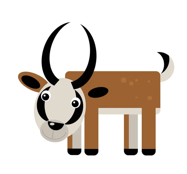Cartoon-Szene mit Antilope auf weißem Hintergrund — Stockfoto