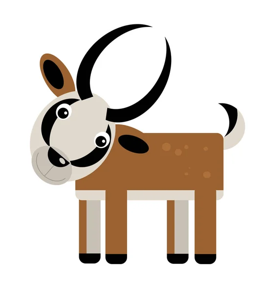 Kreslená scéna s antilopa na bílém pozadí ilustrace — Stock fotografie